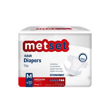 Metset Medium Bağlamalı Hasta Bezi 30 Adet - Ekonomik Paket