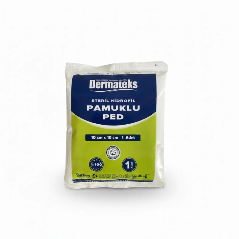 Dermateks Pamuklu Pansuman Pedi 10*10 - Yüksek Emici Ped