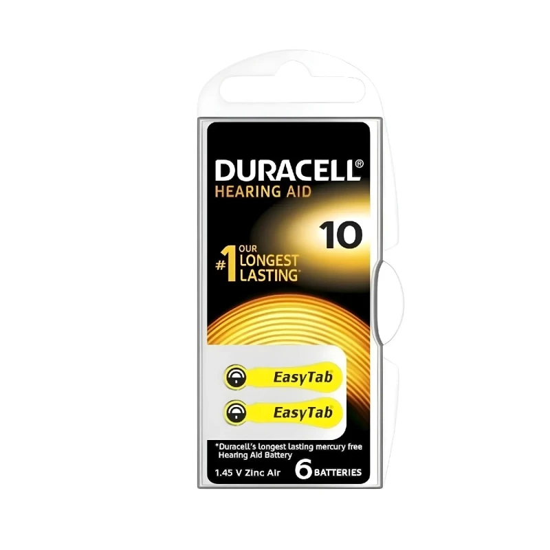 Duracell 10 Numara İşitme Cihazı Pili Sarı 6 lı Paket - medikazon.com