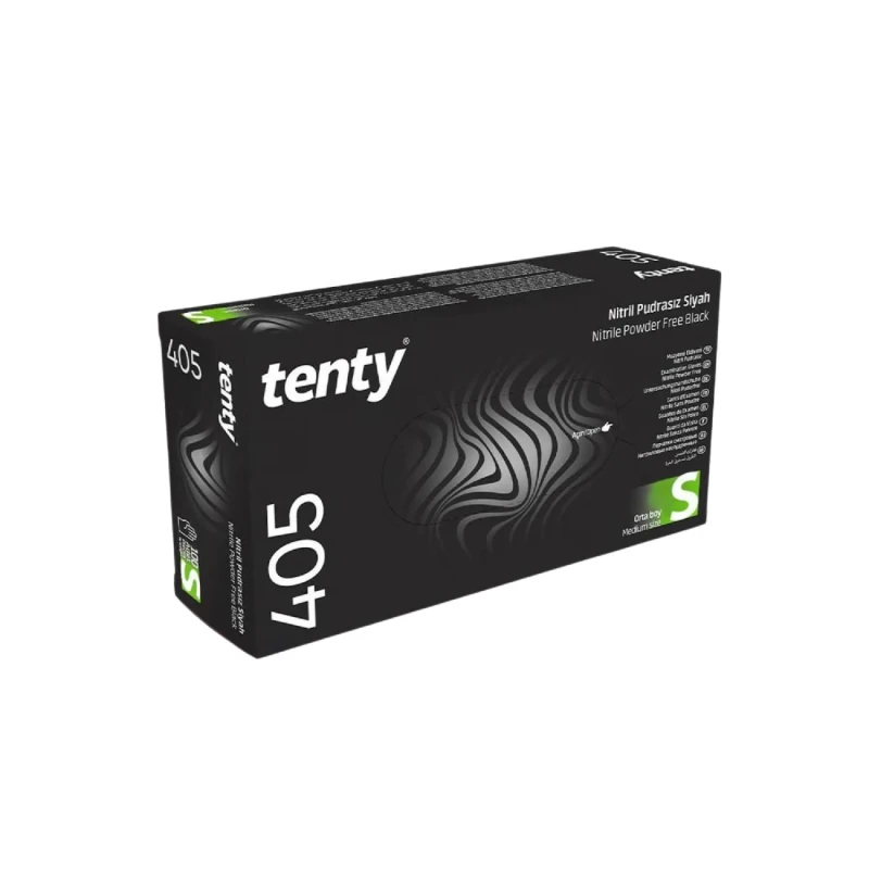 Tenty Extra Siyah Nitril Eldiven 100 lü Kutu - Yüksek Dayanıklı