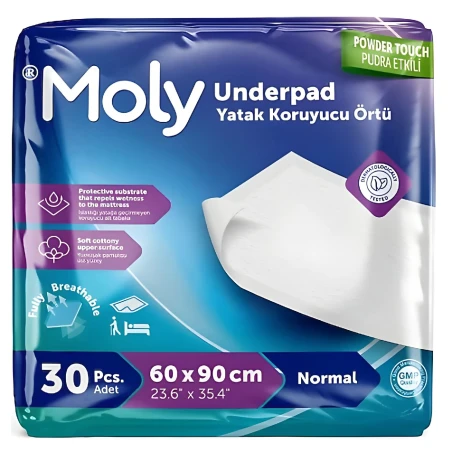 Moly Ekonomik Yatak Koruyucu Örtü 60x90 cm 30 lu - medikazon.com