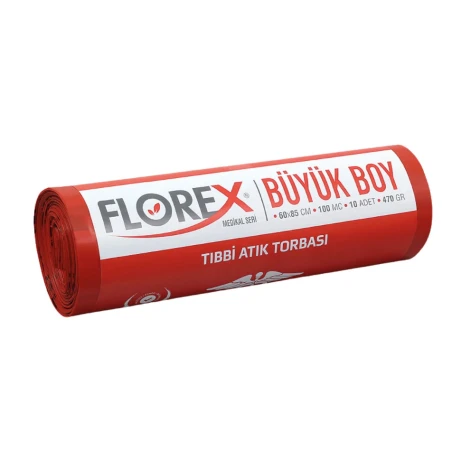 Florex Tıbbi Atık Poşeti Büyük Boy - 65x80 cm - medikazon.com