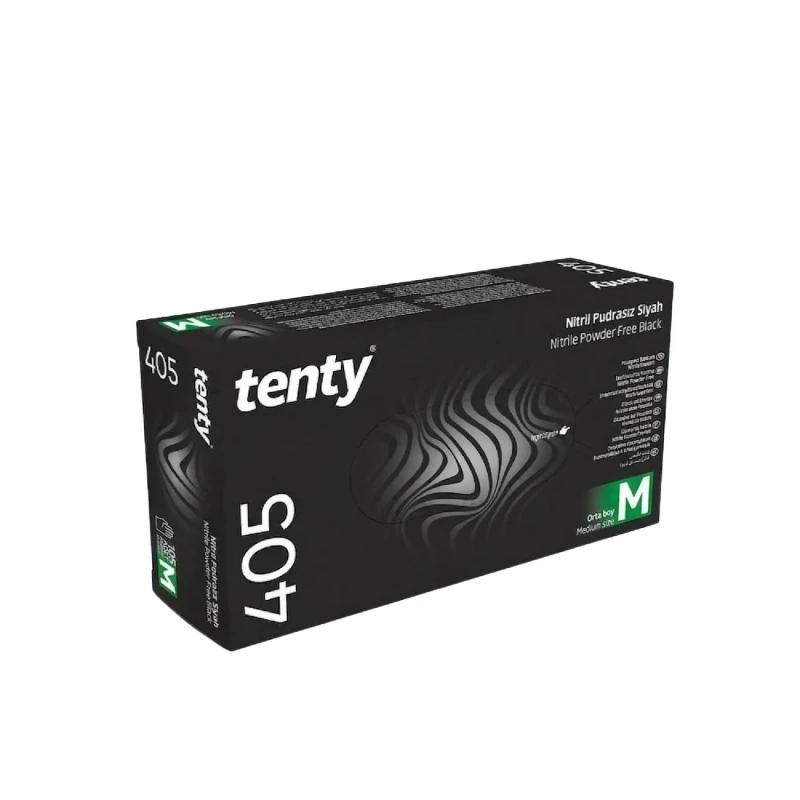 Tenty 405 Extra Siyah Nitril Eldiven Medium - 100 Adet