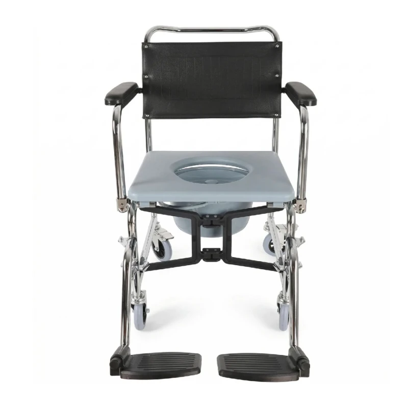 Sdm 689 Klozetli Tekerlekli Sandalye - Katlanabilir Deri Döşem