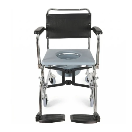 Sdm 689 Klozetli Tekerlekli Sandalye - Katlanabilir Deri Döşem