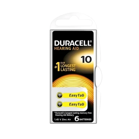 Duracell 10 Numara İşitme Cihazı Pili Sarı 6 lı Paket - medikazon.com