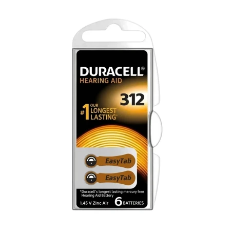 Duracell İşitme Cihazı Pili No 312 - 6 lı Paket Kahverengi