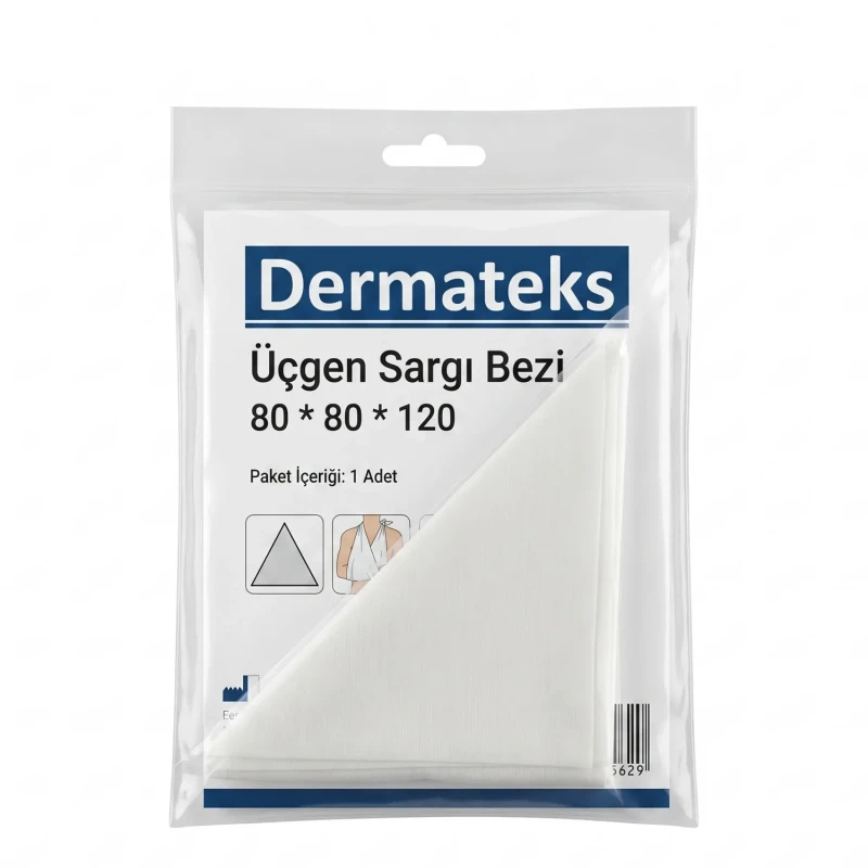 Dermateks Üçgen Sargı Bezi 80x80x120 cm - İlk Yardım Sargısı