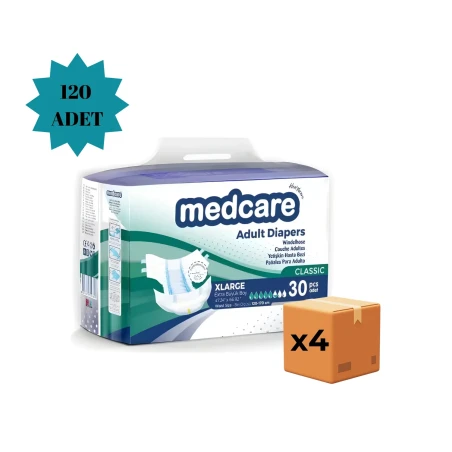 Medcare XL Yan Bantlı Hasta Bezi 120 Adet Dev Paket - medikazon.com