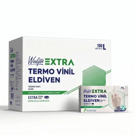 Winlyex Termo Vinil Eldiven Large - Şeffaf ve Esnek 100 Adet