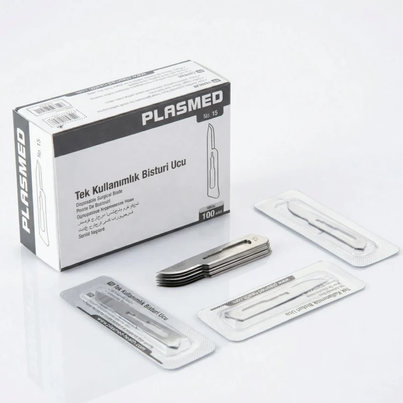 Plasmed No 15 Bistüri Ucu - Karbon Çelik Steril Kesici Uç
