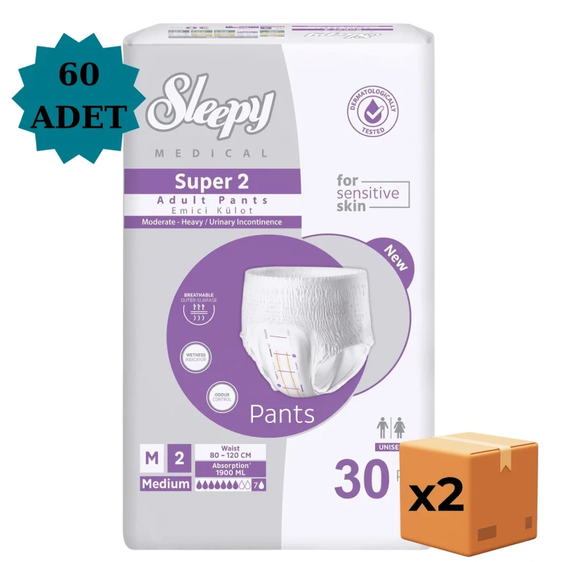 Sleepy Süper2 Külot Medium 60 Lı - medikazon.com