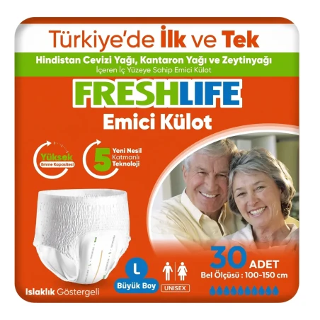 Freshlife Yetişkin Külot Bez Large 30 lu - L Beden Emici Hasta Bezi